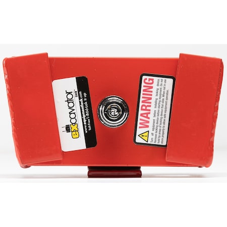 The Equipment Lock Company Excavator Lock secures both track drive controls in opposite directions. EXL-RK